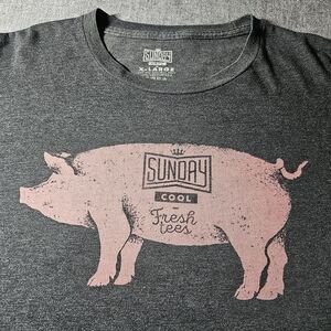 4 X $15. Sunday Cool Fresh Tees Pink Pig XL Charcoal Tee